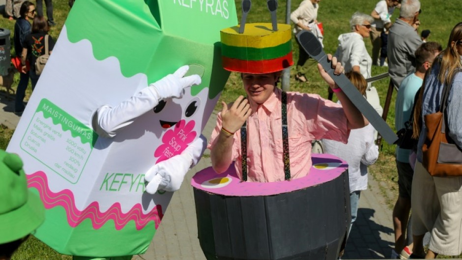 Some festival-goers even dressed up as a bowl of pink soup