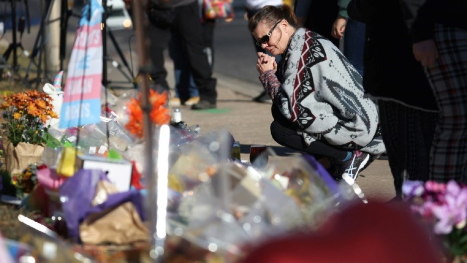 A makeshift memorial near the Colorado Springs LGBTQ nightclub where five people were shot dead