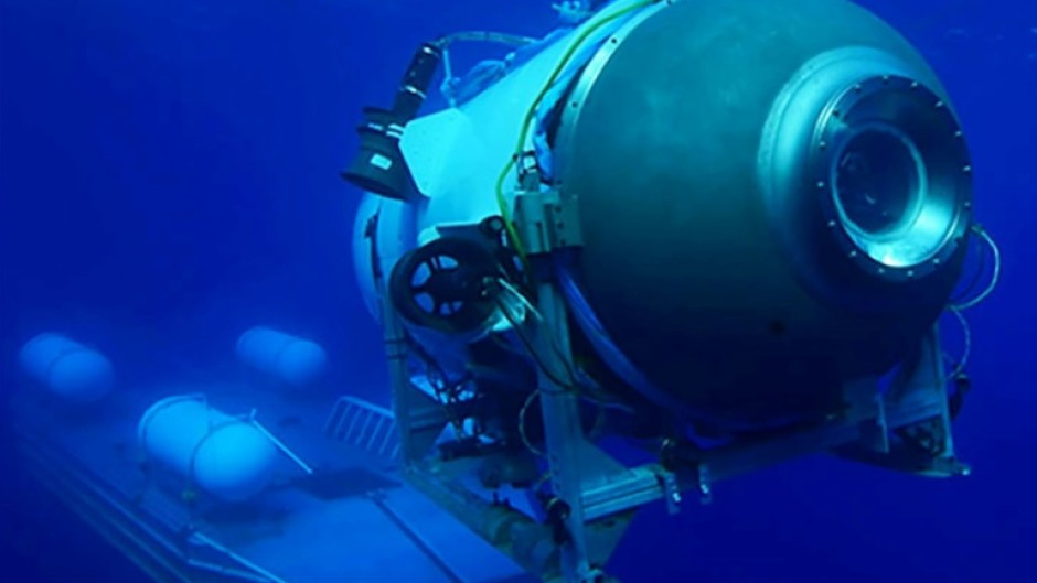 An undated image courtesy of OceanGate Expeditions, shows their Titan submersible launching from a platform