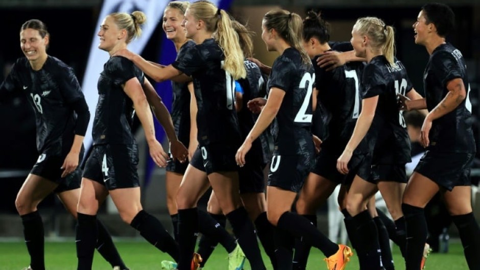 New Zealand celebrate a goal against Vietnam