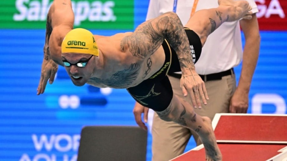 Australia's Kyle Chalmers is looking to beat Romania's David Popovici for the men's 100m freestyle title at swimming's world championships in Fukuoka