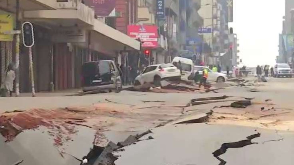 Aftermath of the explosion in the Johannesburg central business district