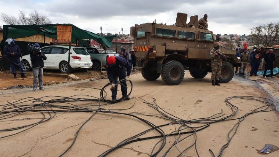 Tons of City Power's cables were removed during a joint operation in Rabie Ridge.