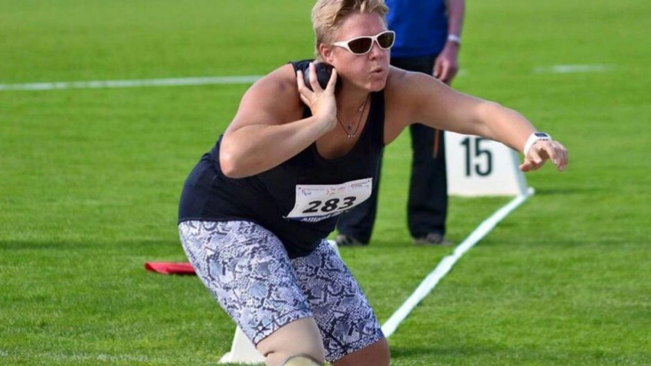 Maria Combrink in action at the Para Athletics IPC Grand Prix in Notwill, Switzerland.