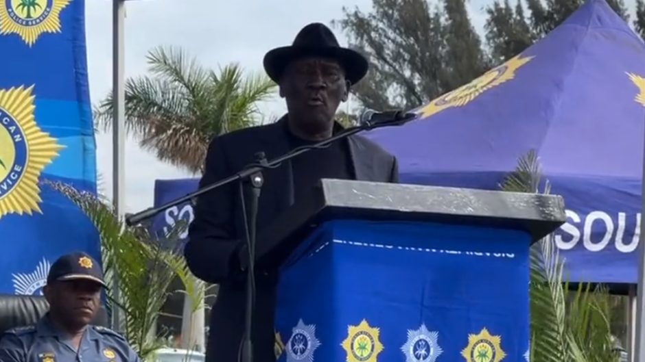 Police Minister Bheki Cele. Twitter/Lirandzu Themba