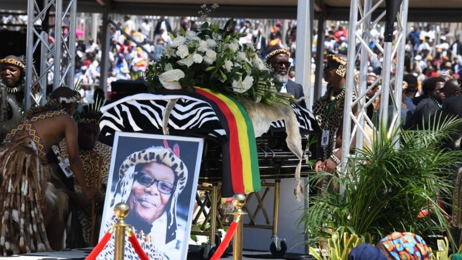 Prince Mangosuthu Buthelezi's coffin. GCIS