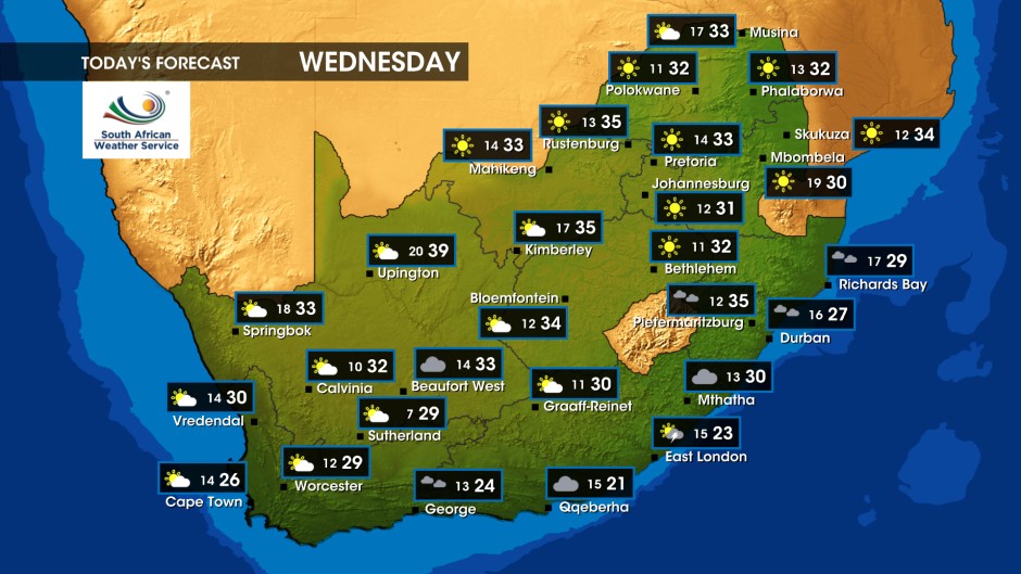 Weather forecast - Wednesday, 4 October 2023