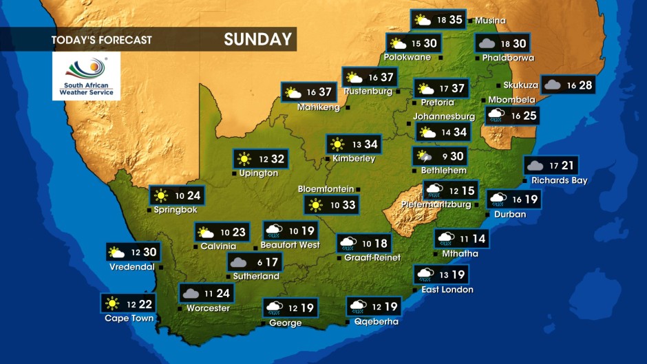 Weather Forecast Sunday 08 October 2023 Enca