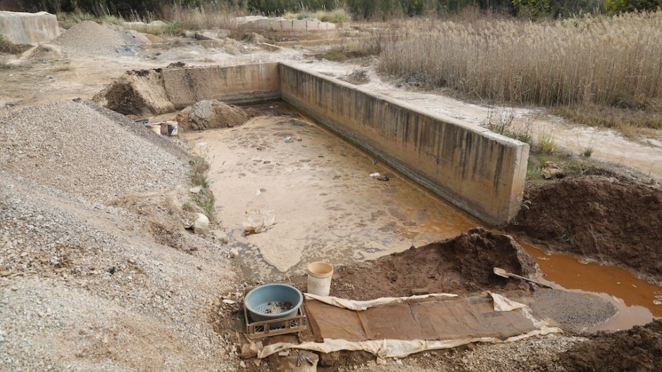 A general view of the illegal mining setup used to extract gold dust. AFP/Phill Magakoe