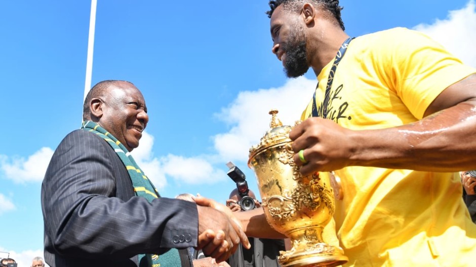 President Cyril Ramaphosa and Springbok captain Siya Kolisi. GCIS