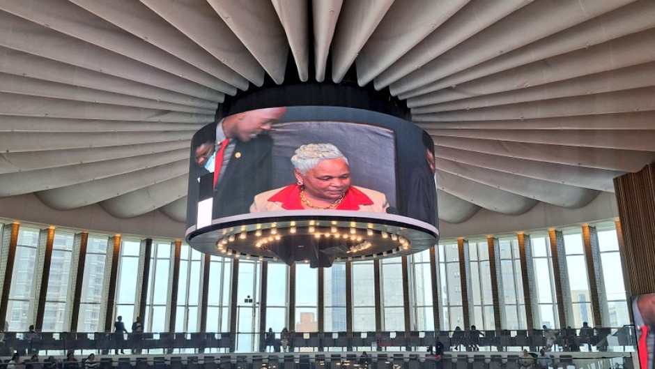  Speaker Margaret Arnolds delivering a speech. City of Joburg