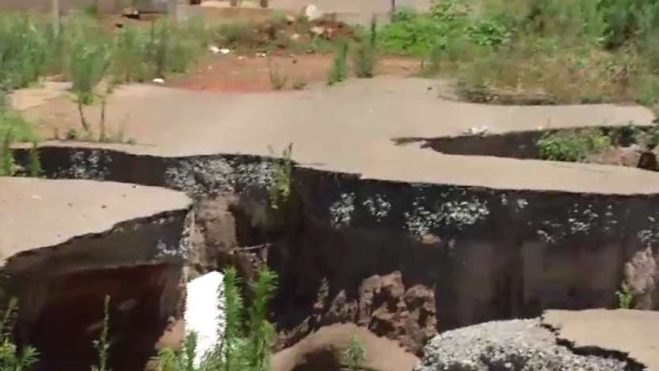 A sinkhole in Khutsong on Gauteng's West Rand.