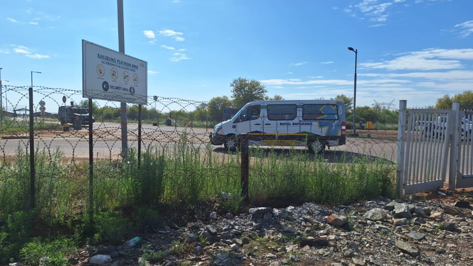 An ambulance seen at the Bakubung mine in Ledig. eNCA