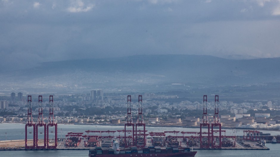 Cargo ships are seen at Israel's Haifa commercial shipping port in the Mediterranean Sea. AFP/Mati Milstein/NurPhoto