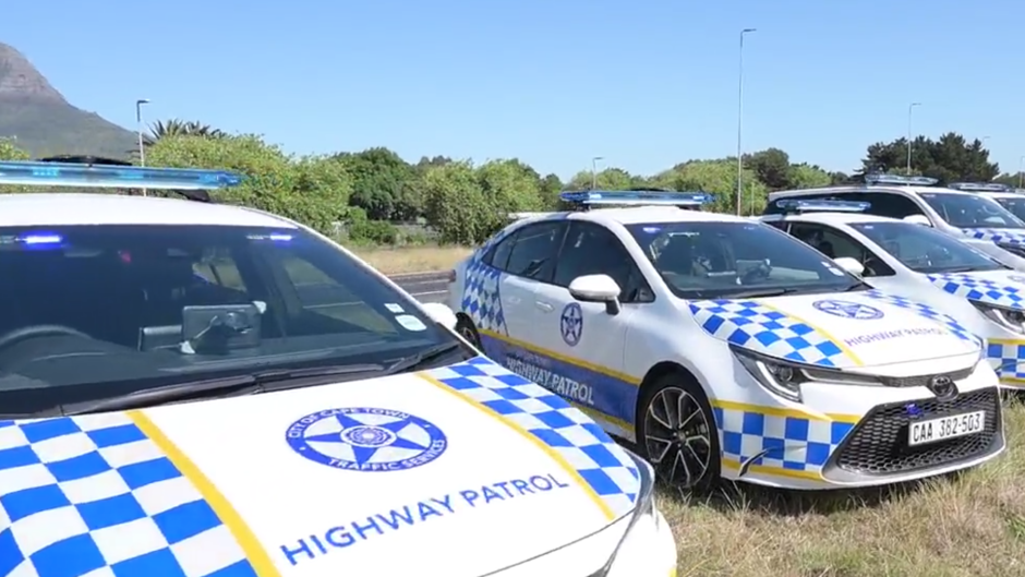 Cape Town Highway Patrol vehicles.