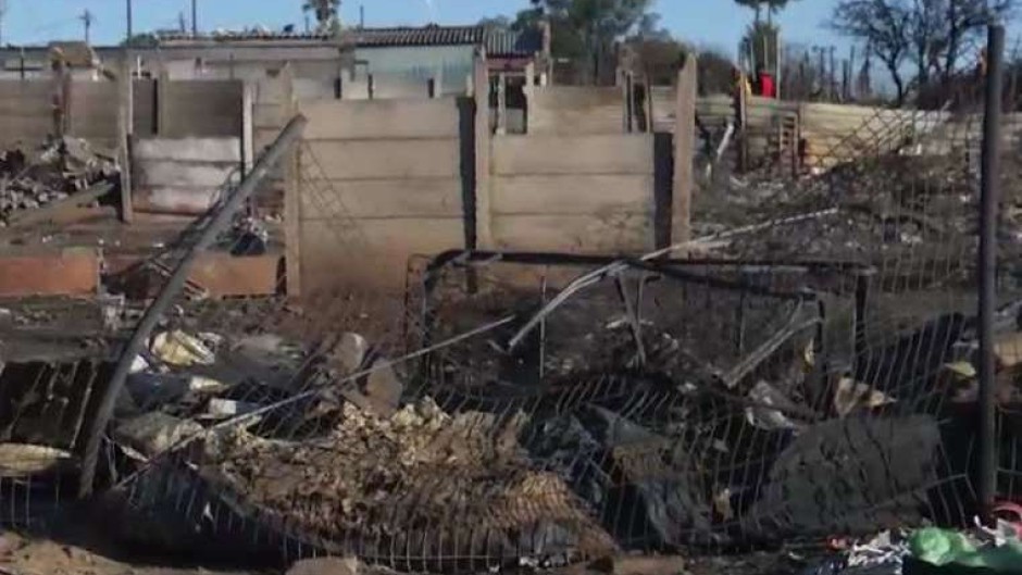 One of the structures destroyed by a fire in Paari. 