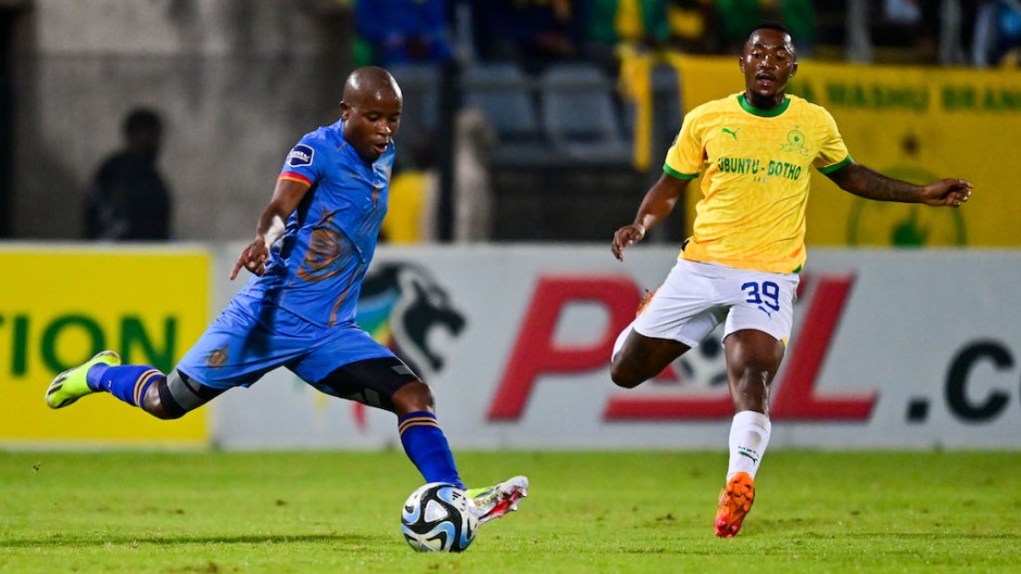 Royal AM and Mamelodi Sundowns in action at Harry Gwala Stadium. BackpagePix/Gerhard Duraan