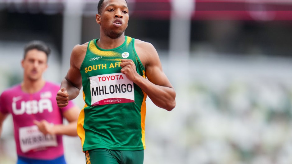 Mpumelelo Mhlongo is the current T44 200m World Record holder. Helene Wiesenhaan/BSR Agency/Getty Images