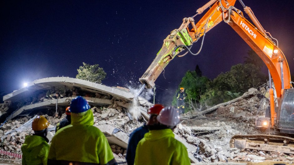 A hammer drill is used during search and rescue operations. Jaco Marais/Die Burger/Gallo Images via Getty Images