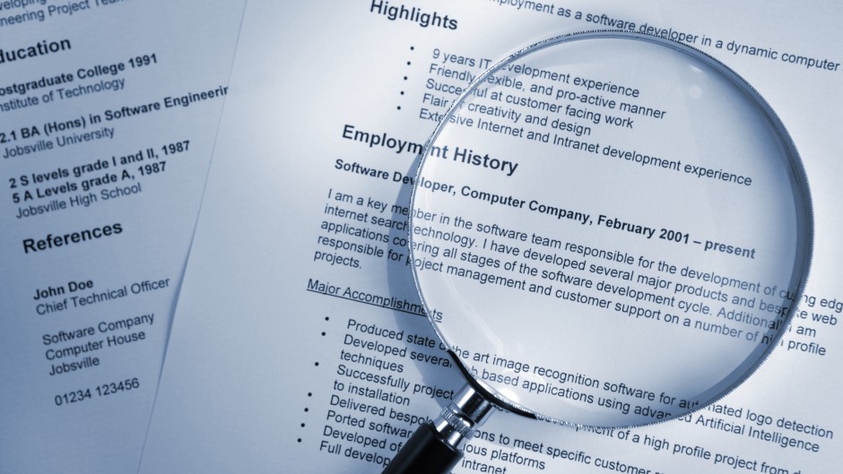 File: A job seeker's CV. Getty Images/peepo