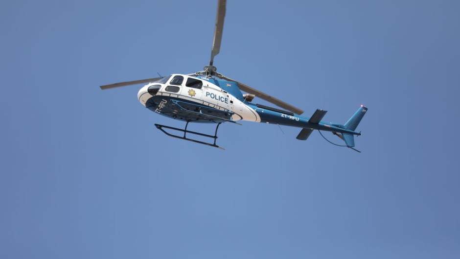 File: A SAPS helicopter seen during a crime prevention operation. Philip Maeta/Gallo Images via Getty Images