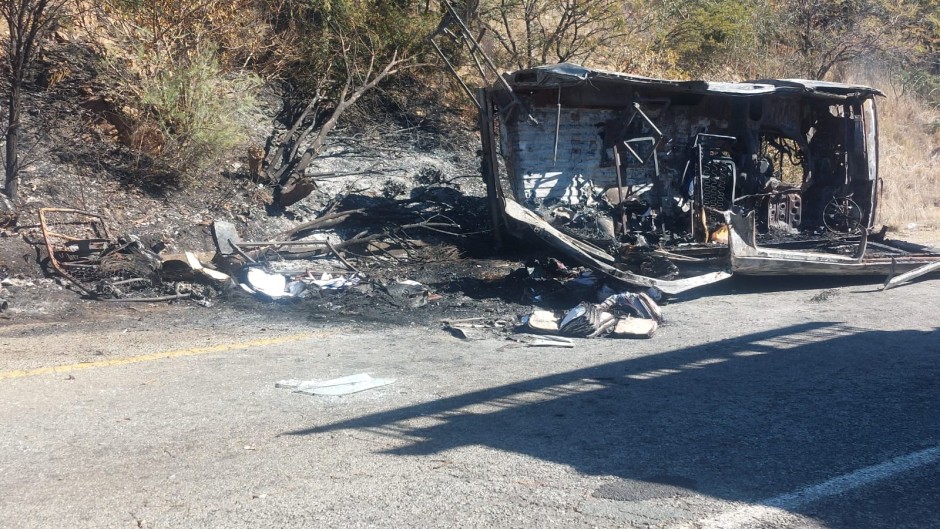 The children were killed on Wednesday when their scholar transport vehicle overturned and caught fire. eNCA/Hloni Mtimkulu