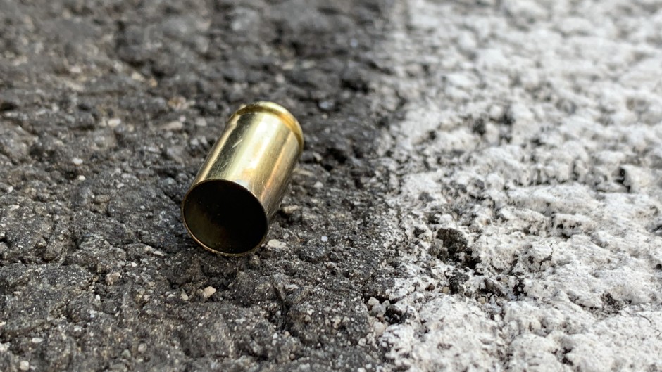 File: A bullet casing at a crime scene. GettyImages/christelista