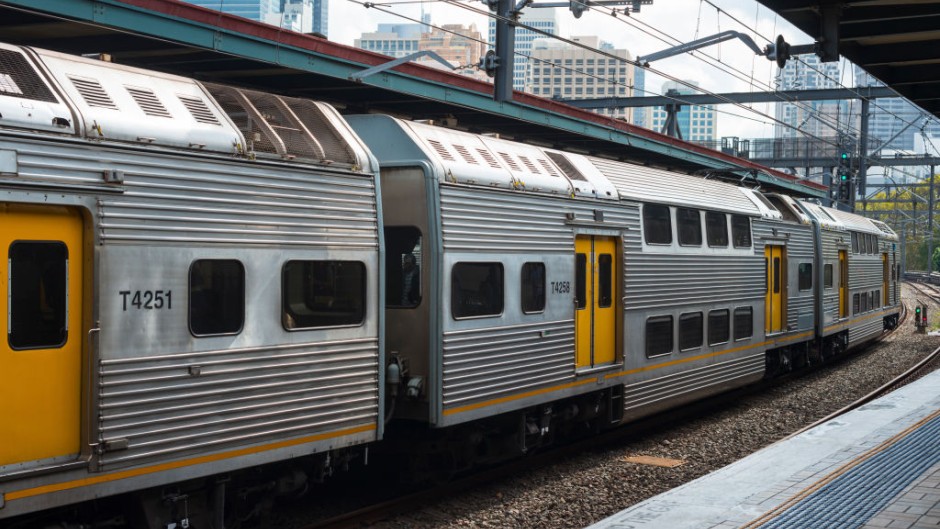 File: Train arriving at Central station, Sydney. Education Images/Universal Images Group via Getty Images