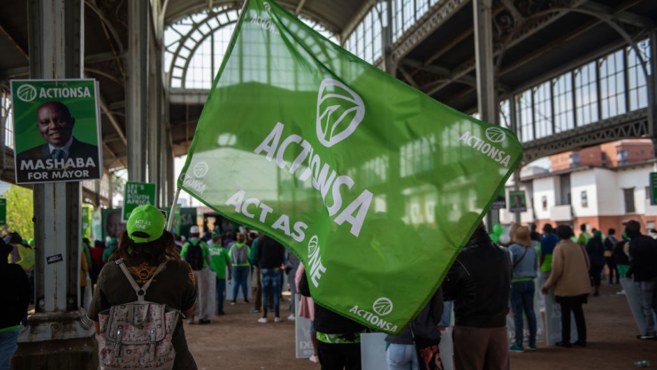 File: Supporters of ActionSA waving a flag. Alet Pretorius/Gallo Images via Getty Images