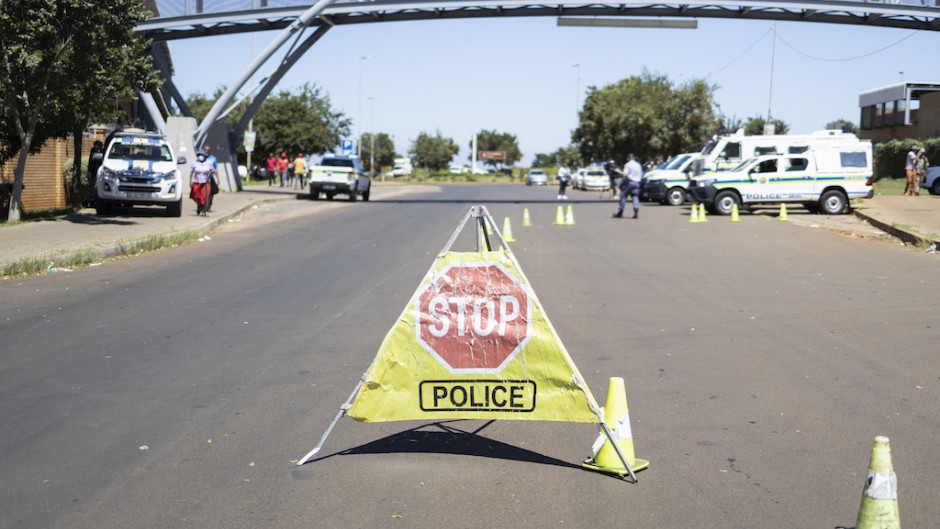 A SAPS access control point roadblock. AFP/Wikus de Wet