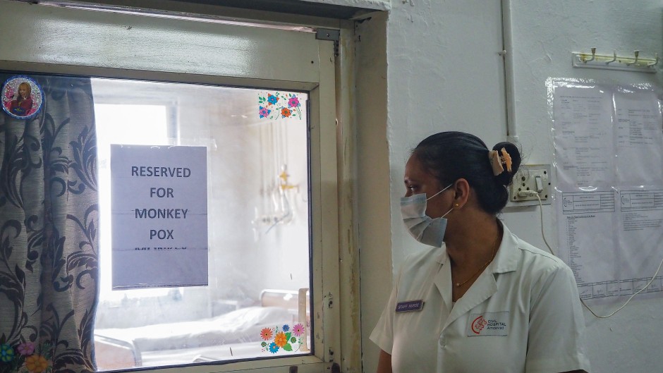 A nurse stands next to a newly-created mpox isolation ward at a hospital. AFP/Sam Panthaky