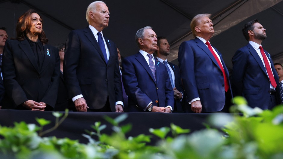 U.S. Vice President Kamala Harris, U.S. President Joe Biden, former NYC Mayor Michael Bloomberg, former US President Donald Trump attend the annual 9/11 Commemoration Ceremony. Michael M. Santiago/Getty Images via AFP