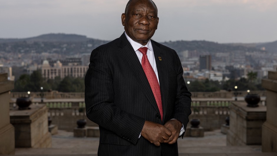 President Cyril Ramaphosa poses for a photo at the Union Buildings. AFP/Wikus de Wet