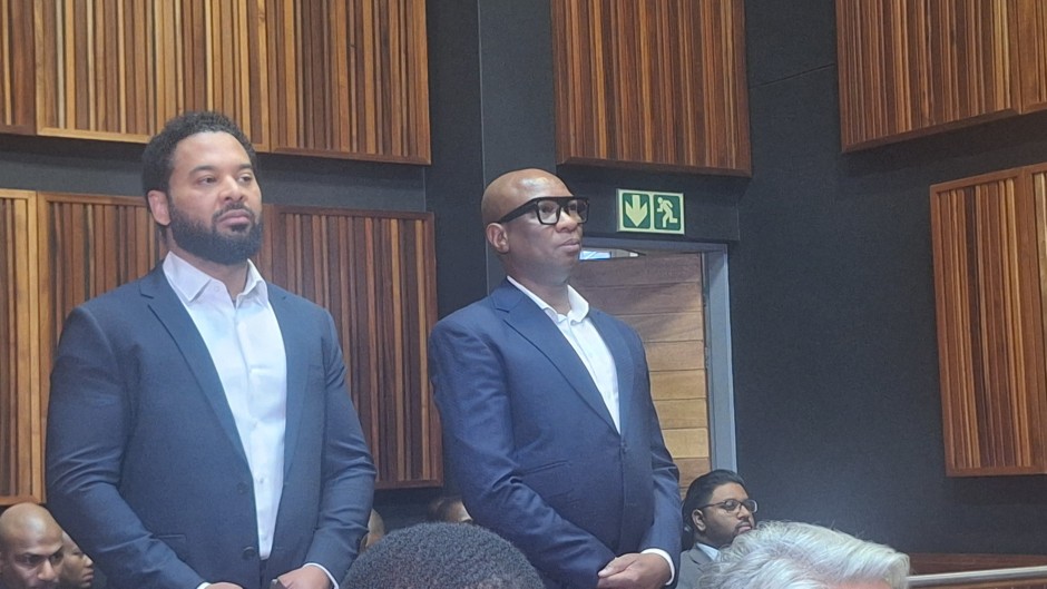 ZIzi Kodwa and his co-accused businessman Jehan Mackay. eNCA