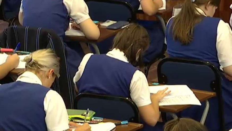 Matric pupils writing their exam. 