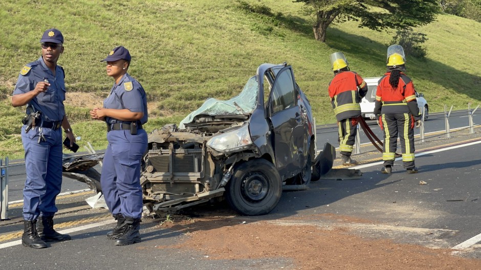 The vehicle that was involved in the accident. eNCA/Dasen Thathiah