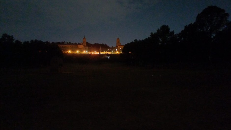 Union Buildings plunged into darkness.