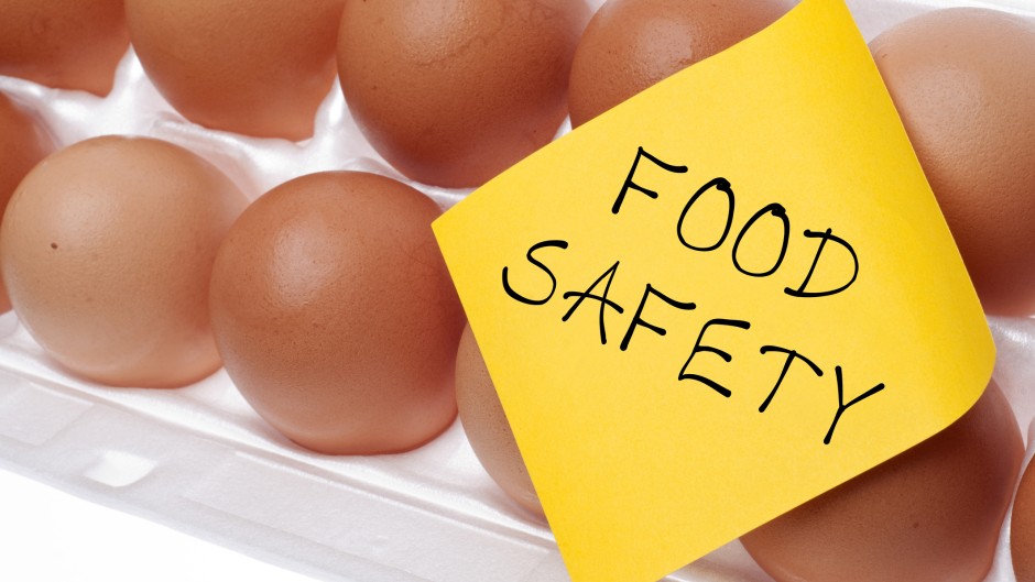 File: Eggs with a 'Food Safety' note. GettyImages/brookebecker