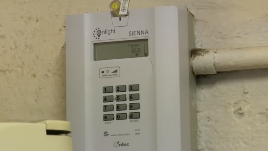 A prepaid electricity meter.