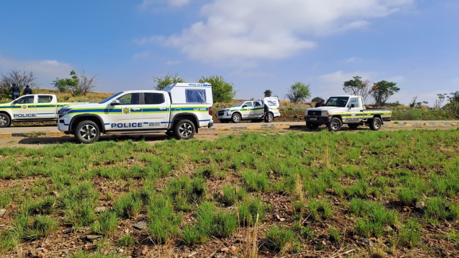 Police waiting for the illegal miners to resurface. eNCA/Bafedile Moerane