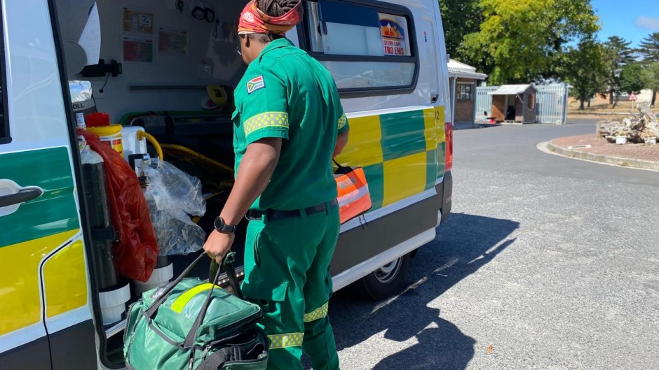 A paramedic checking his ambulance. eNCA/Kevin Brandt