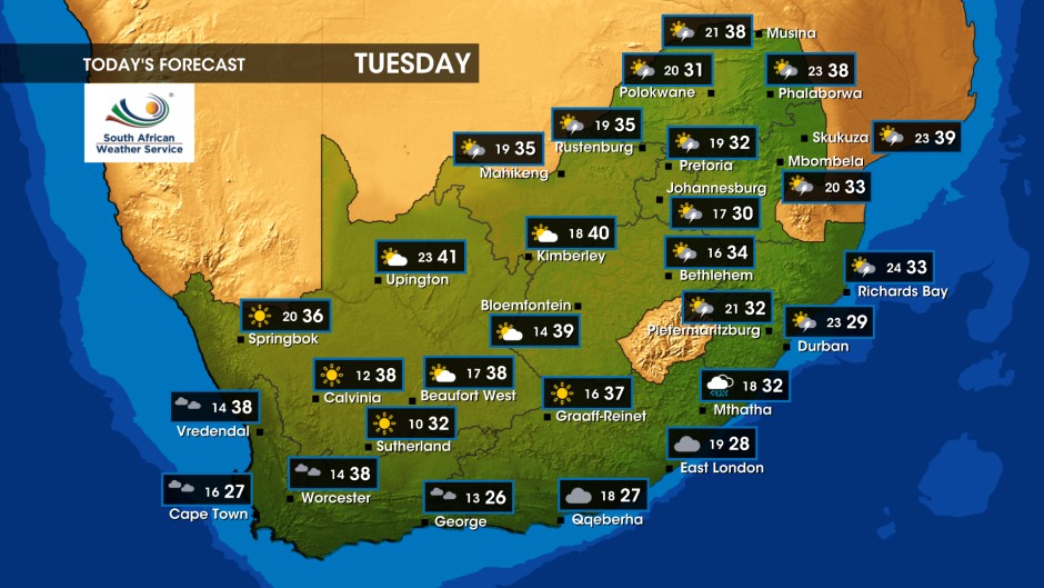 Weather Forecast Tuesday, 10 December 2024 eNCA