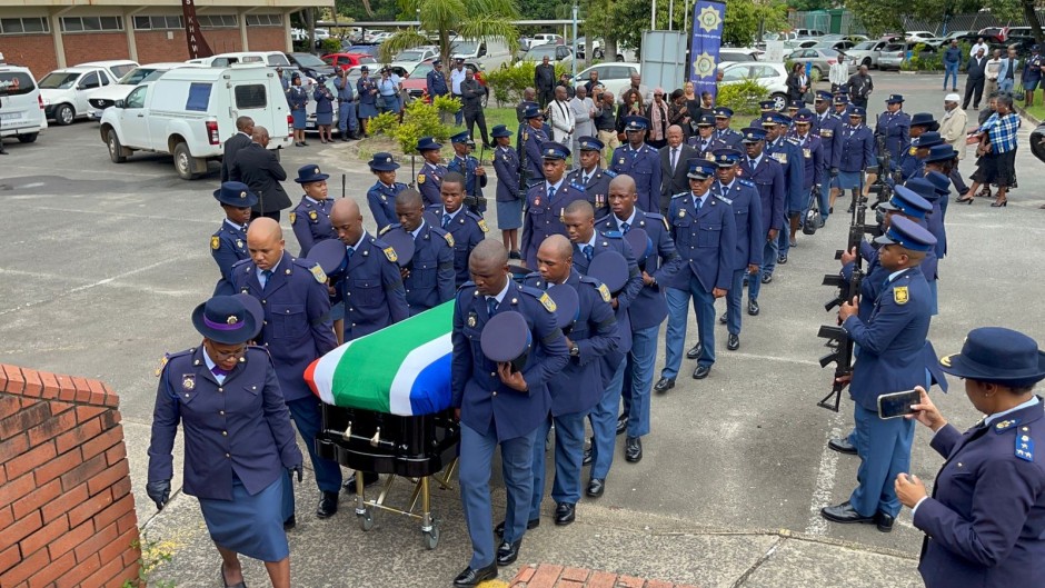 Captain Mandla Khubisa being laid to rest.