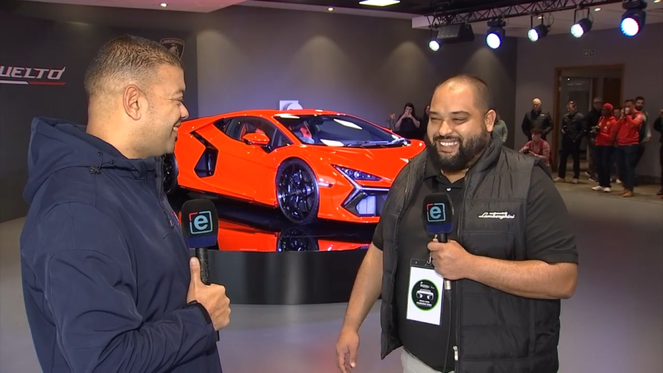 Justin Ford  and Lamborghini SA Sales Manager Jermaine Jardin on Drive