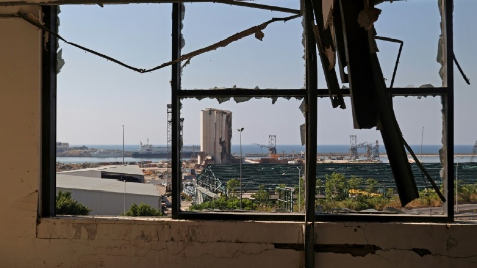 Beirut port, the site of a huge blast that devastated the Lebanese capital three years earlier, is photographed on July 22, 2023