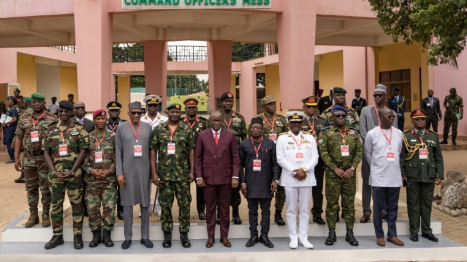 The ECOWAS military chiefs and delegates at the Niger crisis meeting in Ghana on Thursday