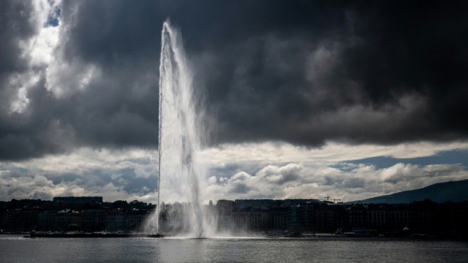 Geneva's famous fountain, the 'Jet d'Eau' shoots out 500 litres of water every second