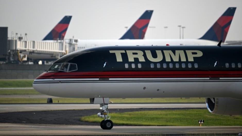 Trump Force One arrives at Atlanta Hartsfield-Jackson International on August 24, 2023