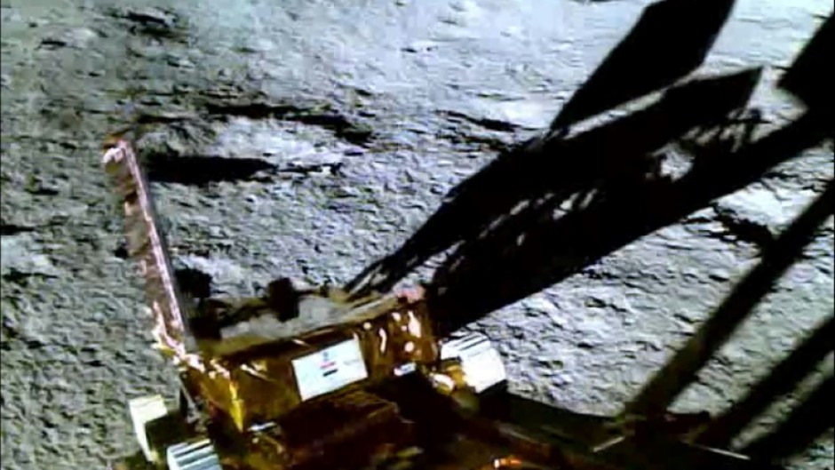 This handout screen grab taken and released by the Indian Space Research Organisation on August 25, 2023, shows the Chandrayaan-3 mission's rover on the Moon's surface