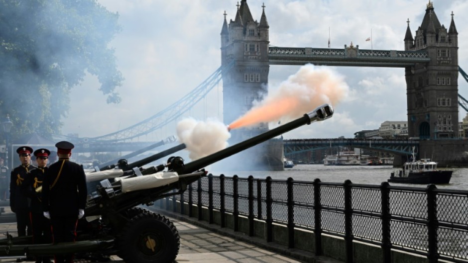 Gun salutes will be fired in London to mark the anniversary of the king's accession